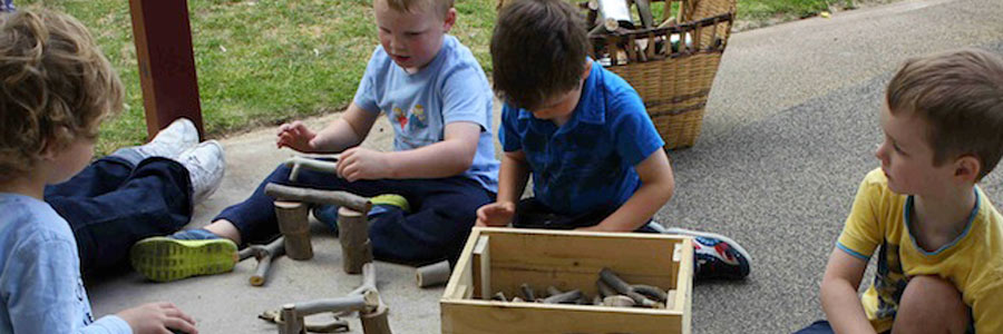A picture of group stick building